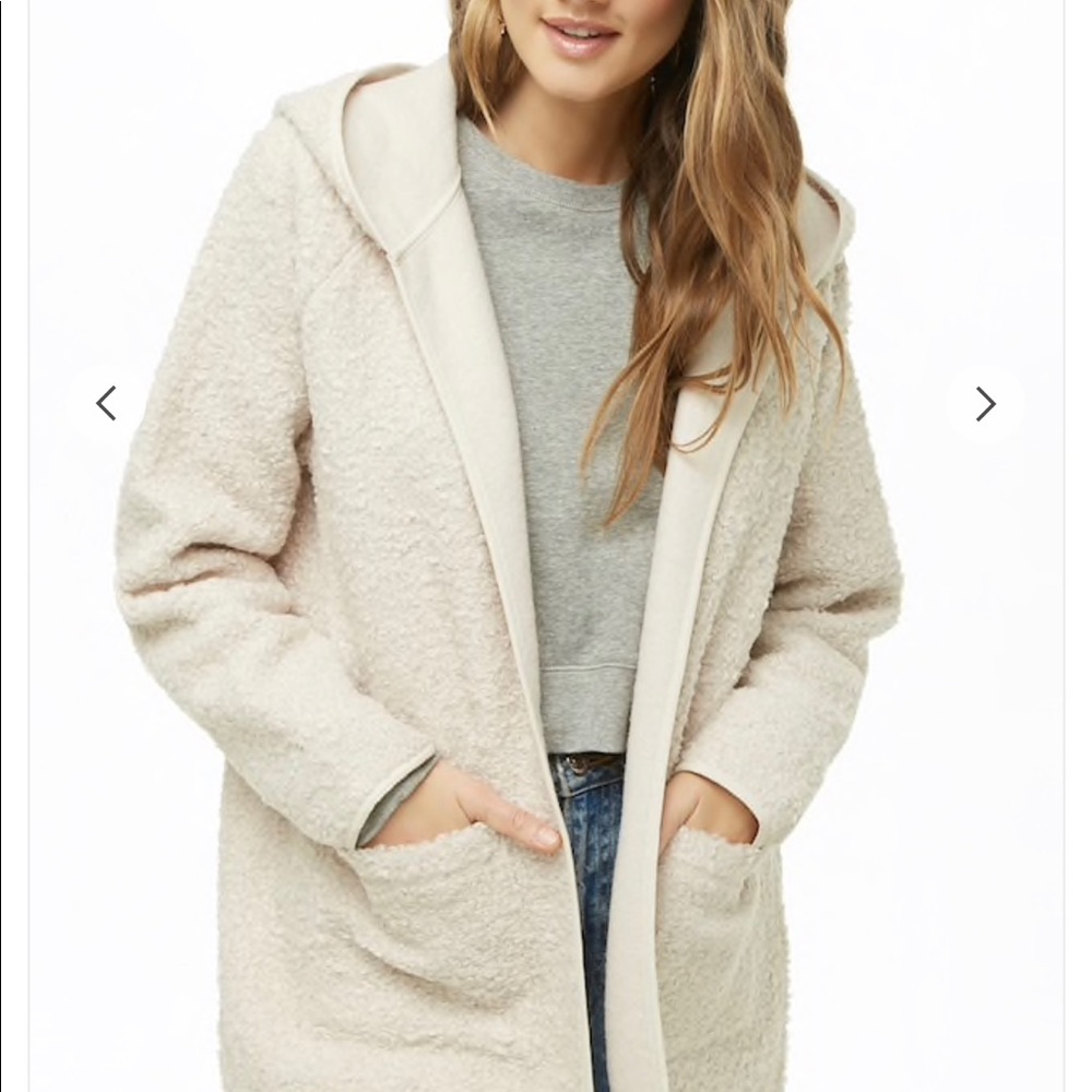 Hooded Curly Faux Fur Jacket